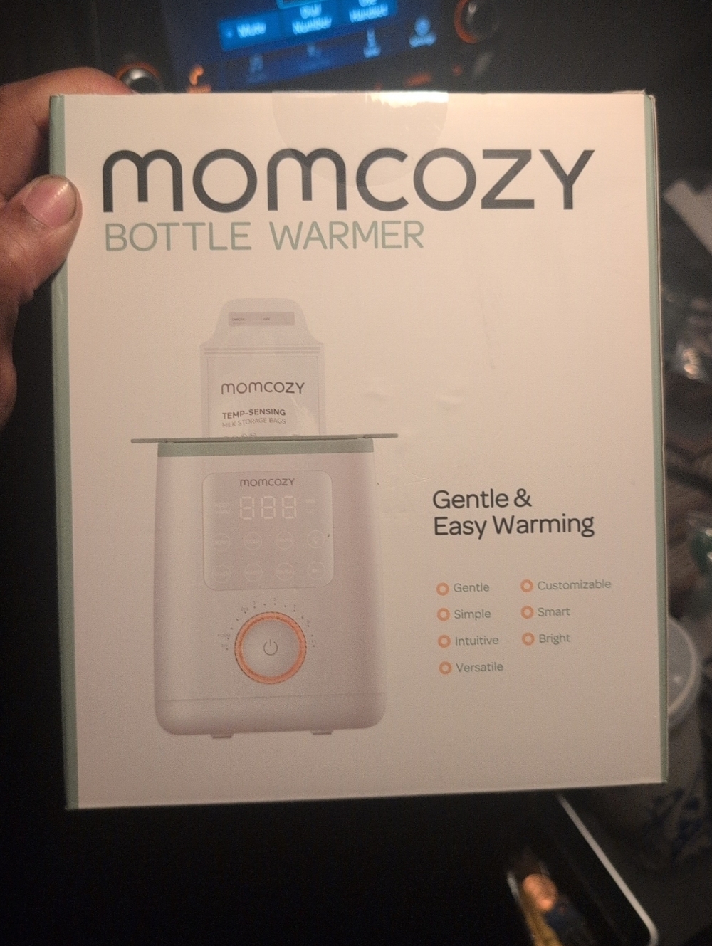 Momcozy Bottle Warmer in White with Orange Accent